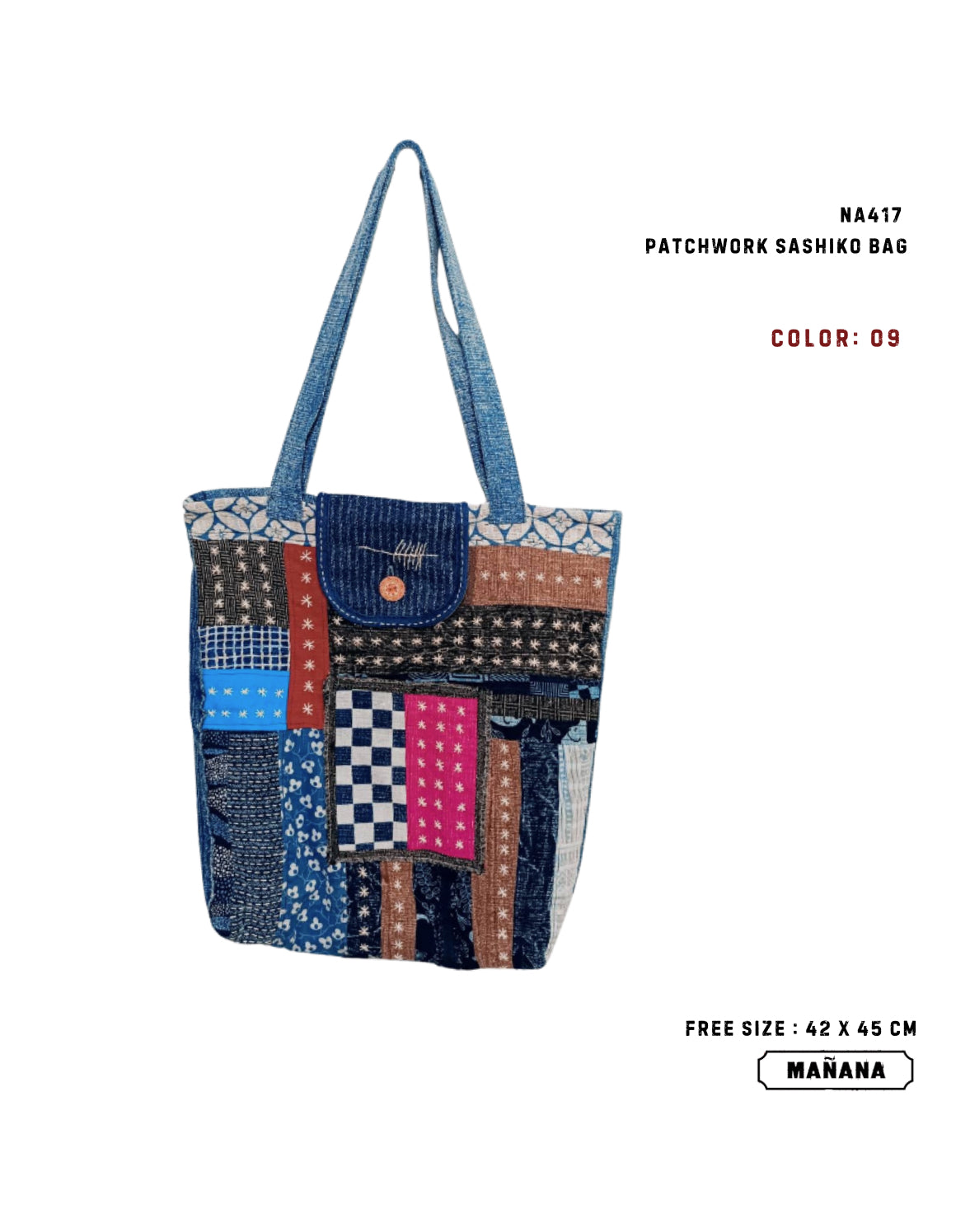 NA417 PATCHWORK SASHIKO BAG