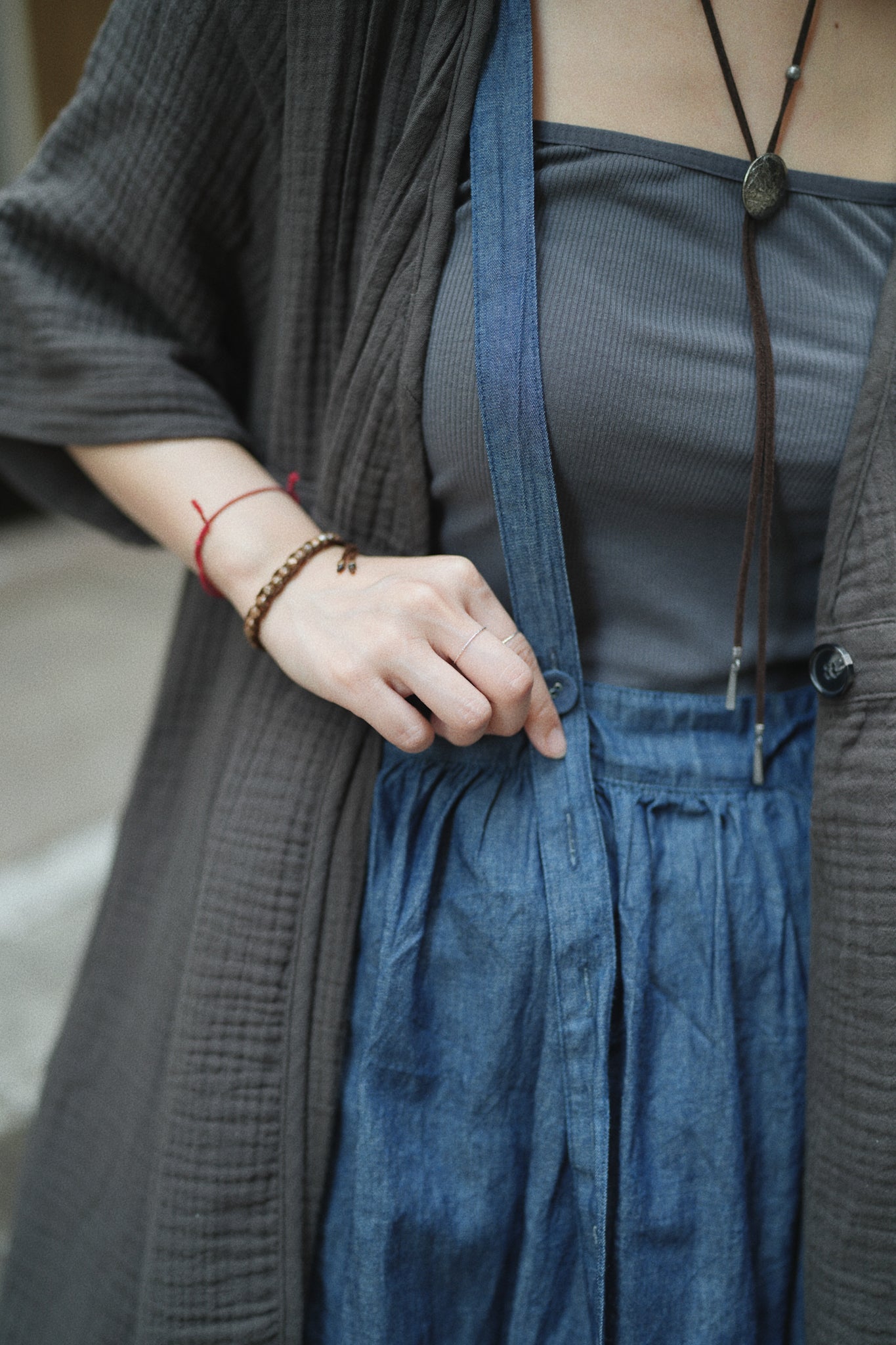 CA612 Light Weight Denim One-Piece Dress