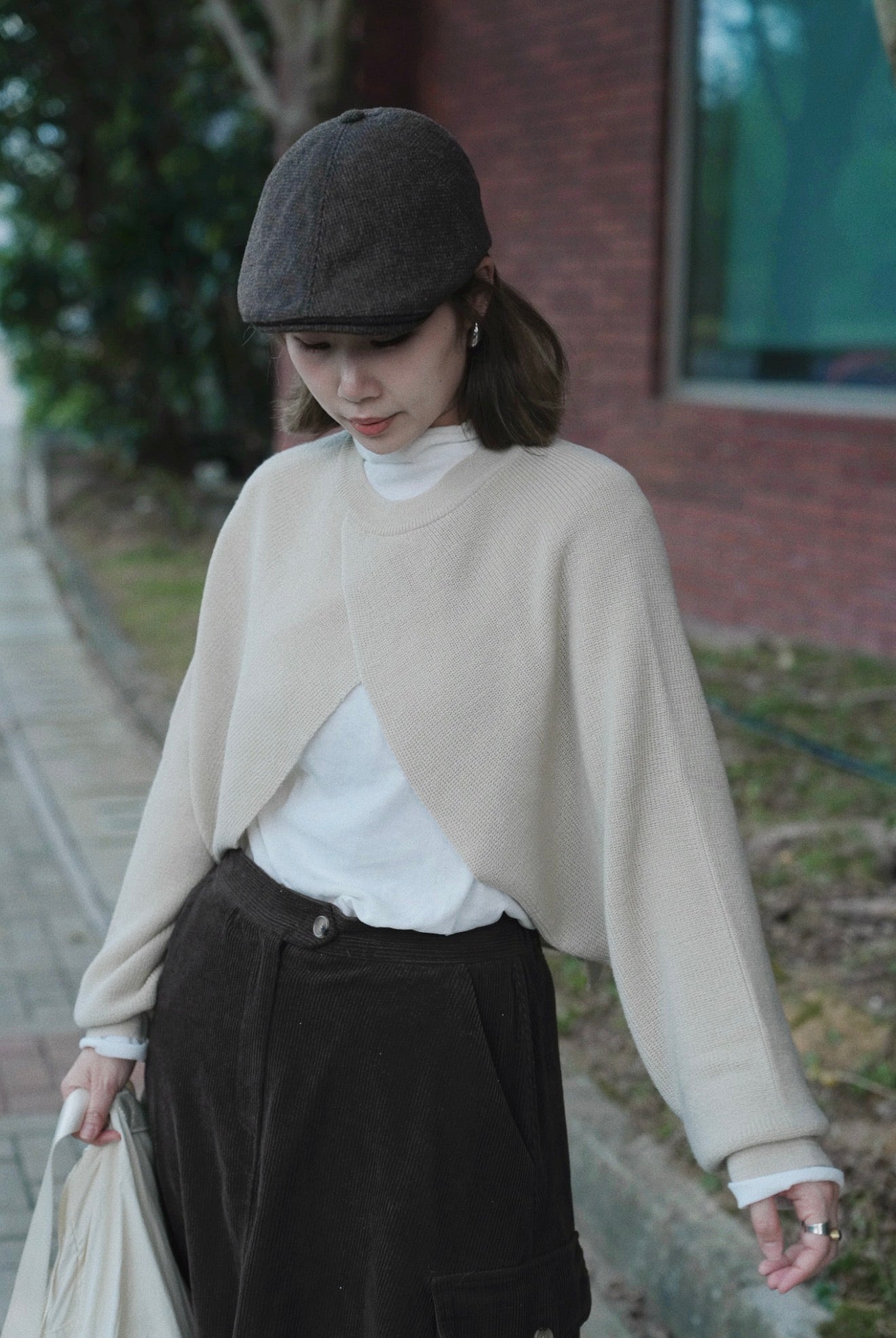 MZ891 VINTAGE WOOL BLEND FLAT CAP