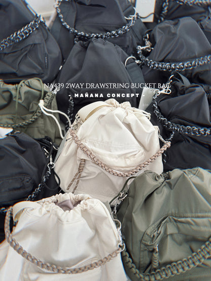 NA439 2WAY DRAWSTRING BUCKET BAG