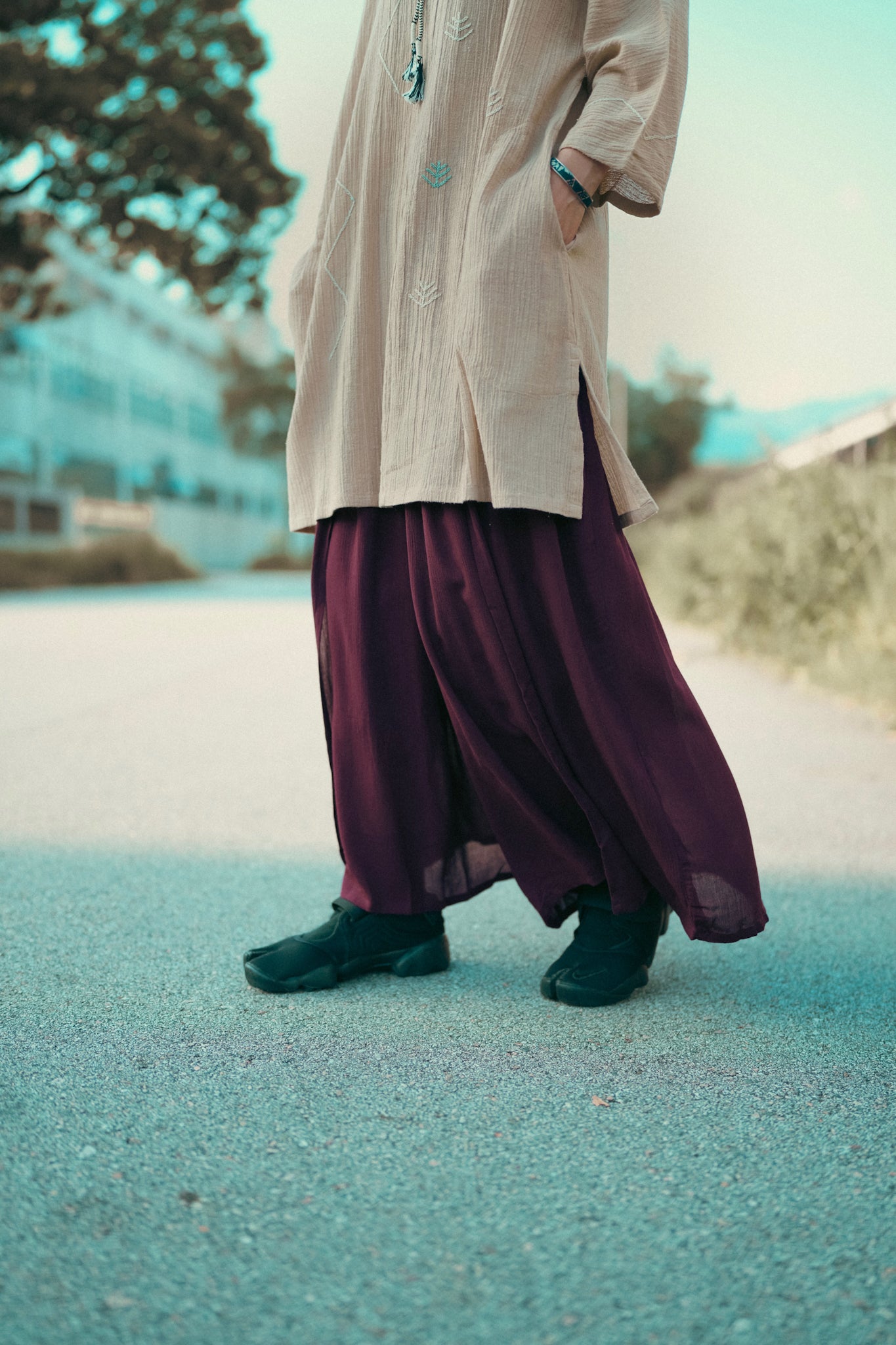NA413 RAYON WIDE PANTS