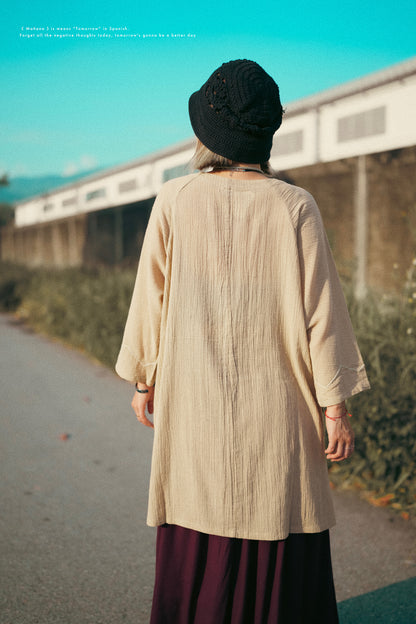 NA418 EMBROIDERED CREPE TUNIC