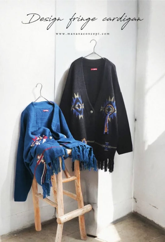 NA431 Native Chimayo Fringed Cardigan