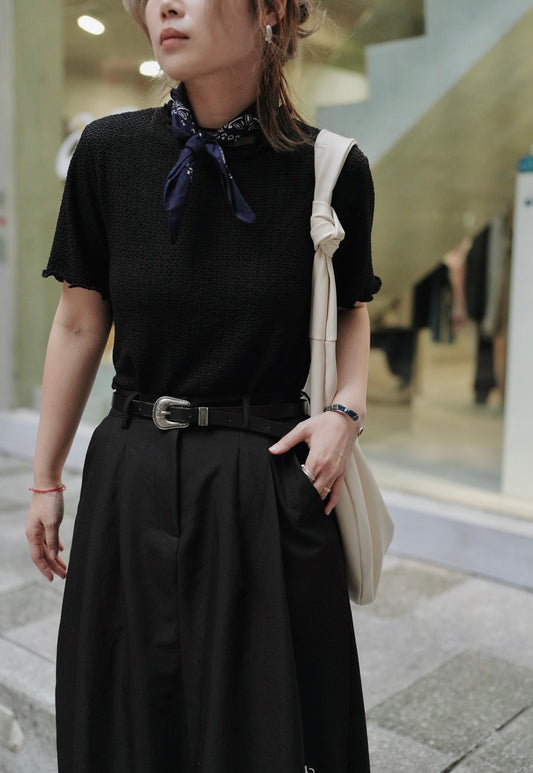 CA687 CRINKLE RUFFLE TOP【 2件減-$20, 4件減-$50 】