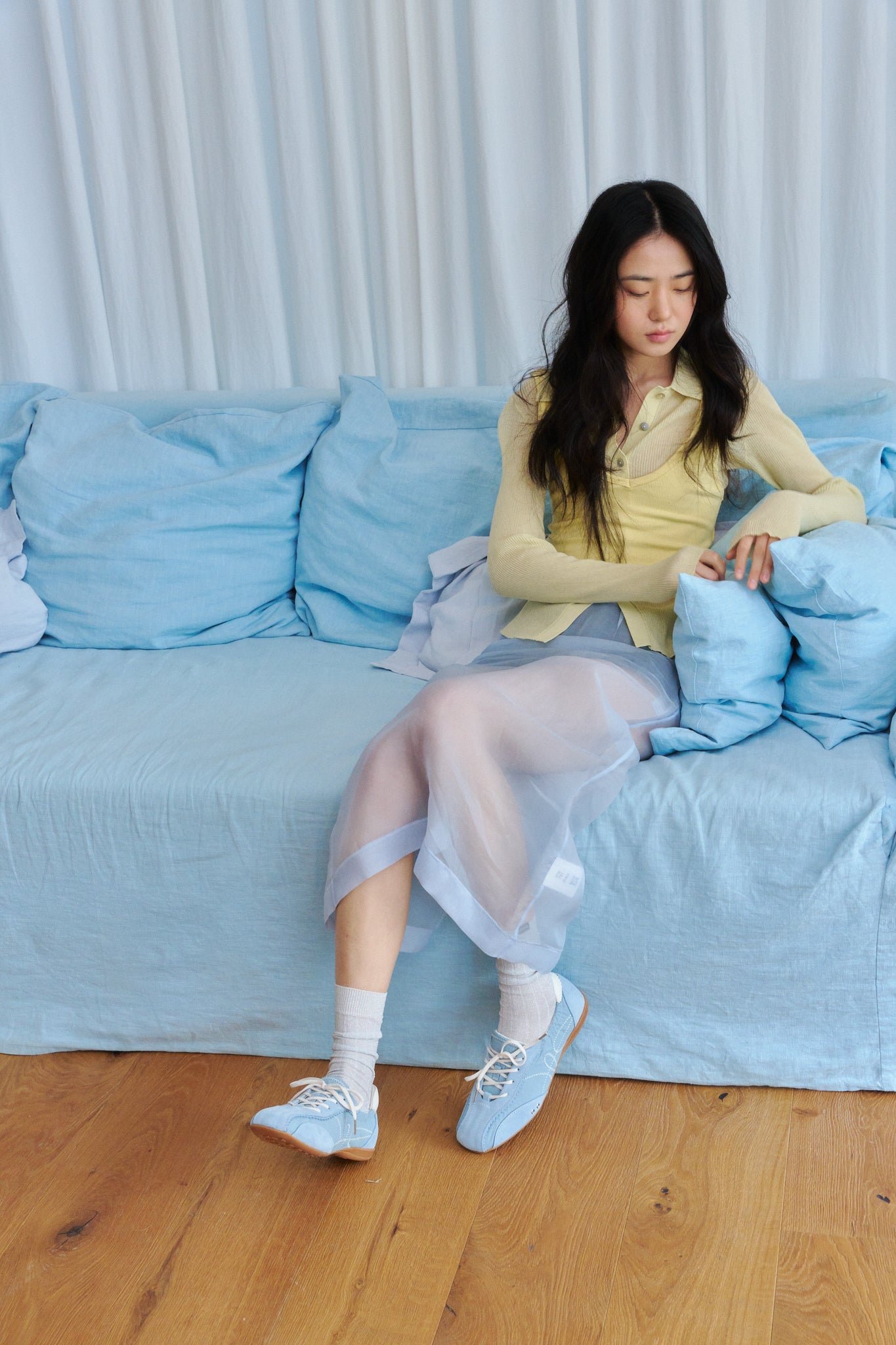 KHIHO SKIA PINKING SHIRRING SNEAKERS