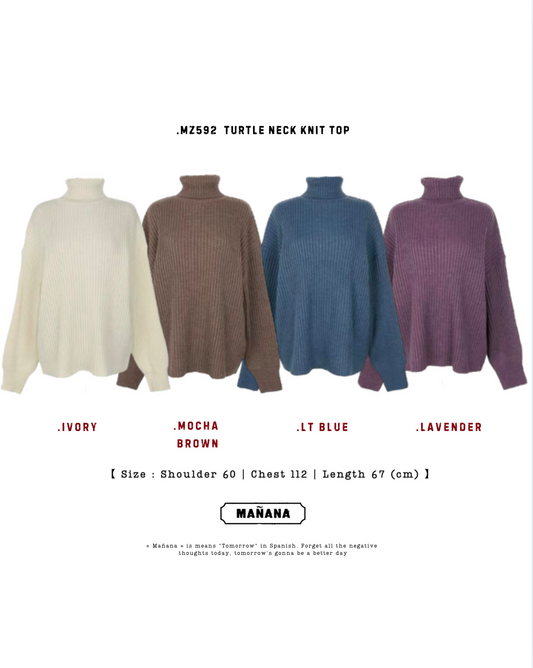 MZ592 TURTLE NECK KNIT TOP