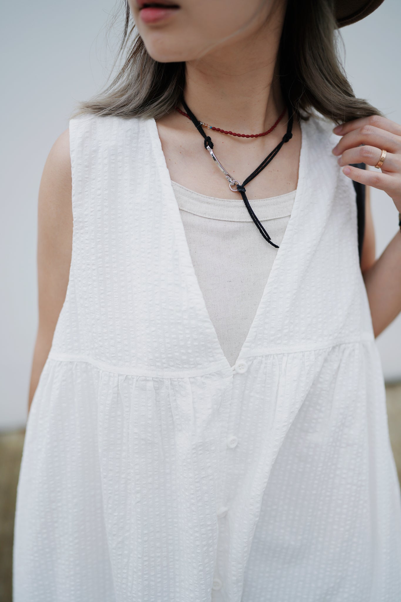 MZ335 Leather Tie Necklace