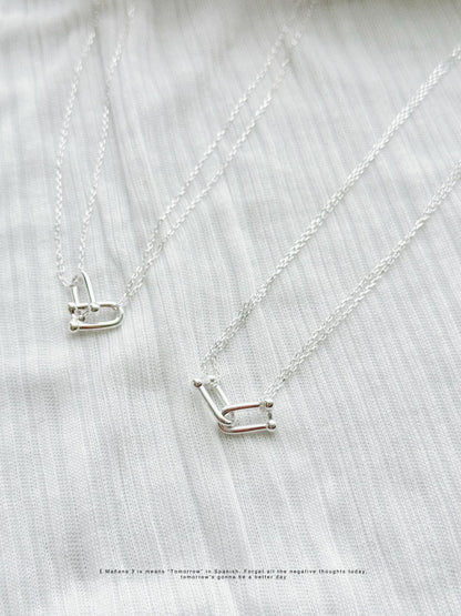 MZ-201 Silver 925 Horsehoe Buckle Necklace