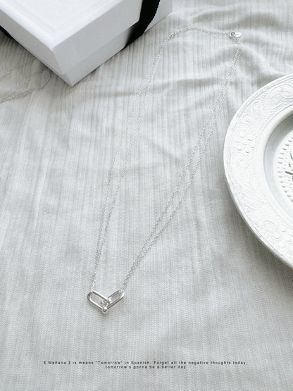 MZ-201 Silver 925 Horsehoe Buckle Necklace