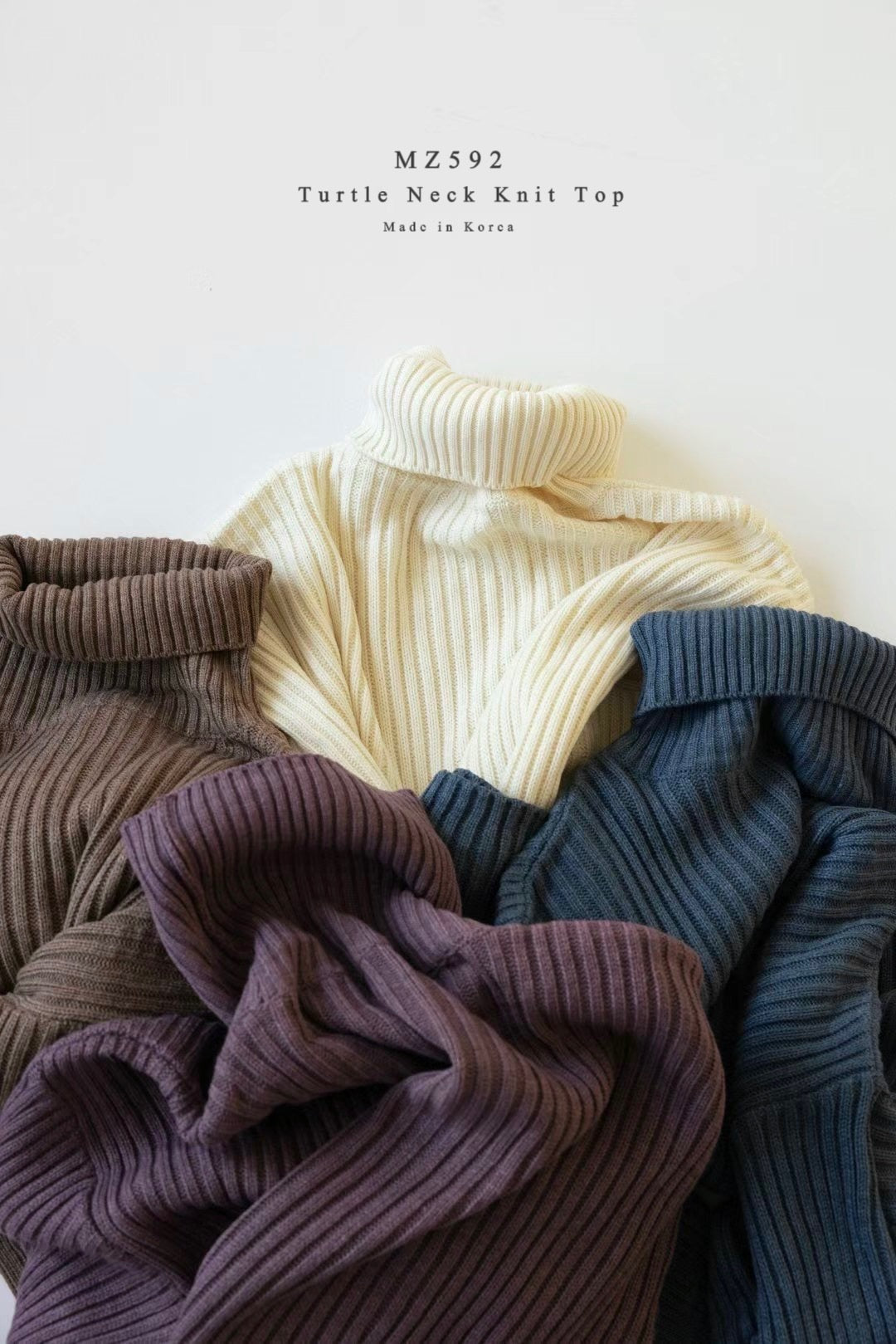 MZ592 TURTLE NECK KNIT TOP