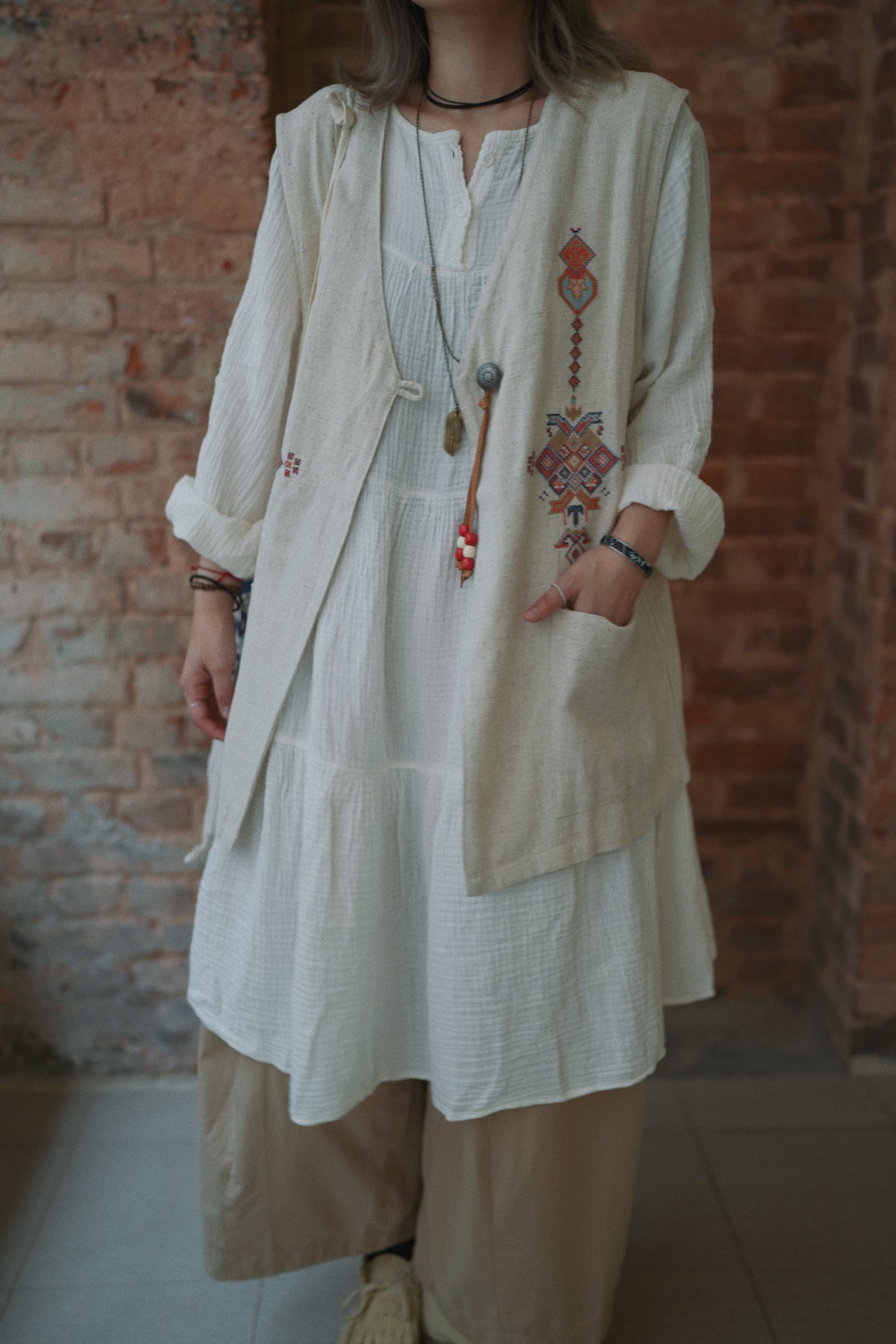CA609 2WAY Gauze Dress
