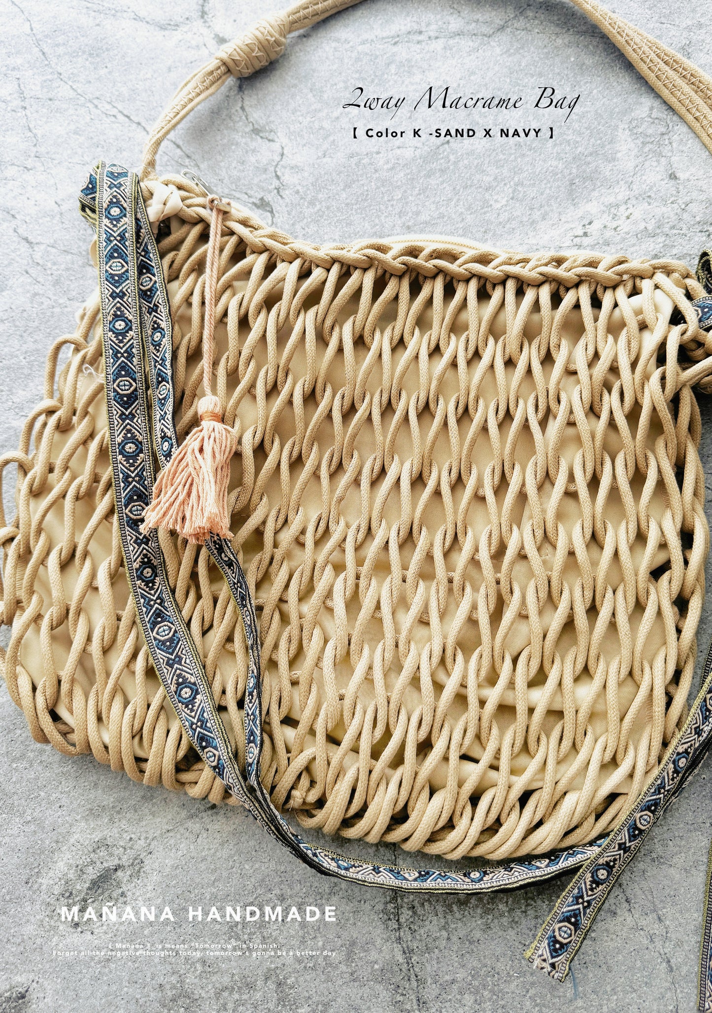 CA626 Mañana Handmade 2way Macrame Bag