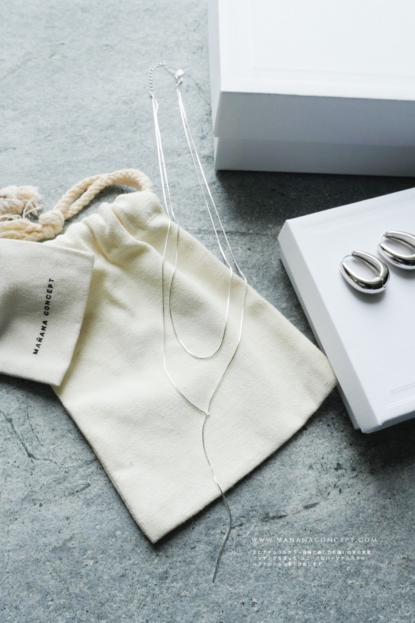 MZ729 SILVER 925 Y-KNOT LAYERING NECKLACE