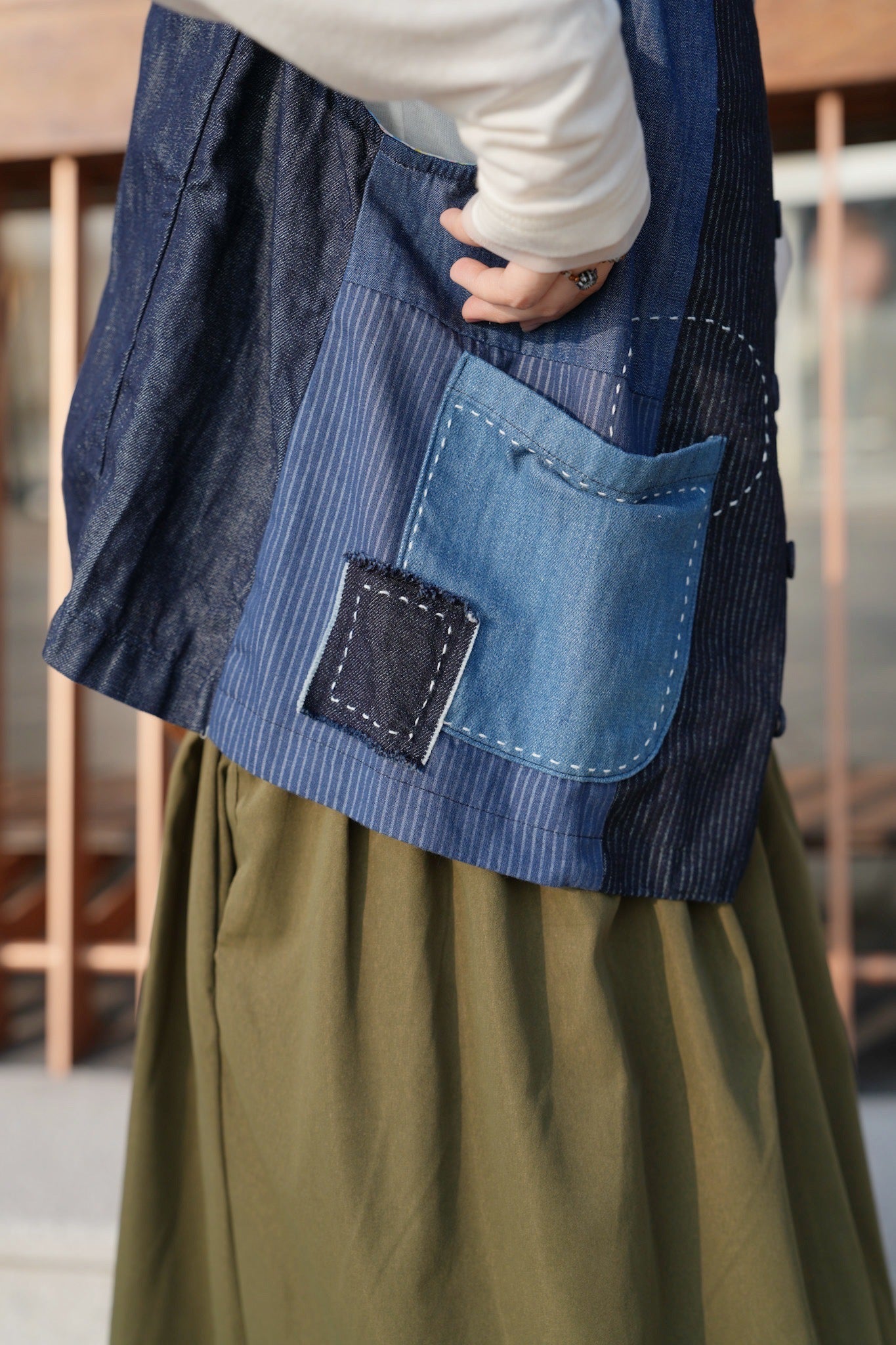 MZ954 PATCHWORK DENIM VEST