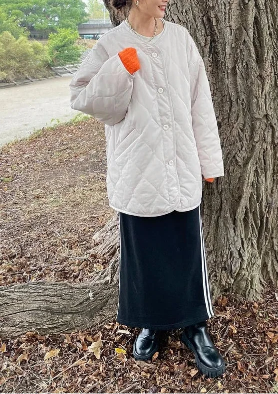 NA462 WAVY QUILTED MIDDLE COAT