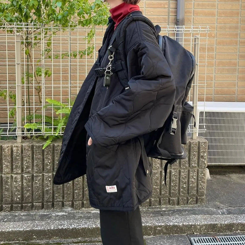 NA462 WAVY QUILTED MIDDLE COAT