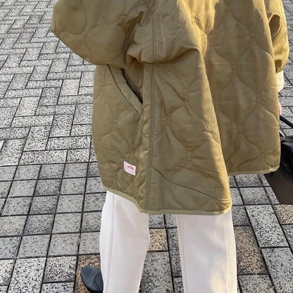 NA462 WAVY QUILTED MIDDLE COAT