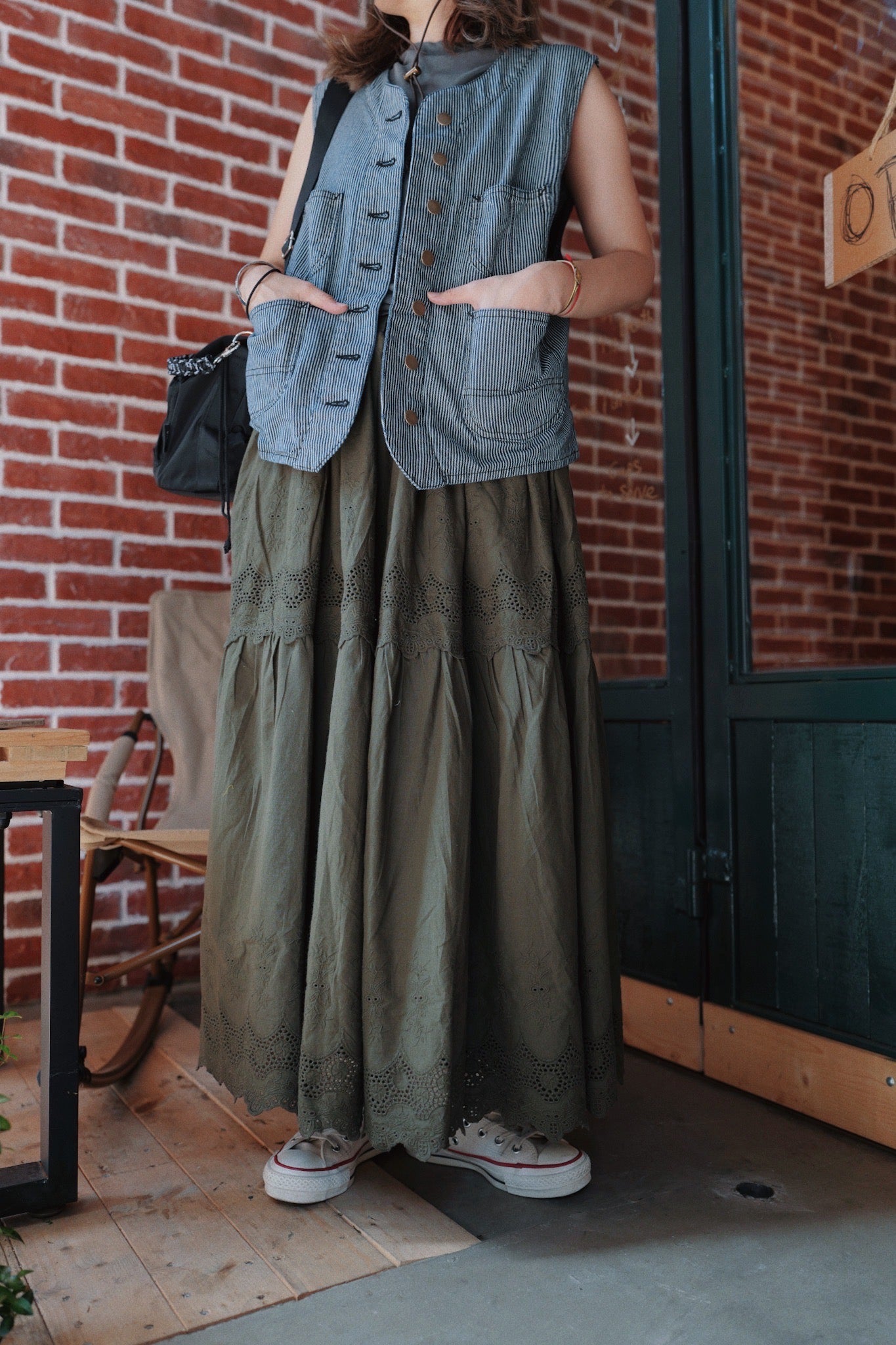 CA697 HICKORY STRIPE DENIM VEST