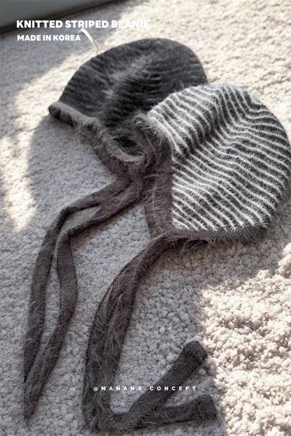 MZ881 KNITTED STRIPED BEANIE