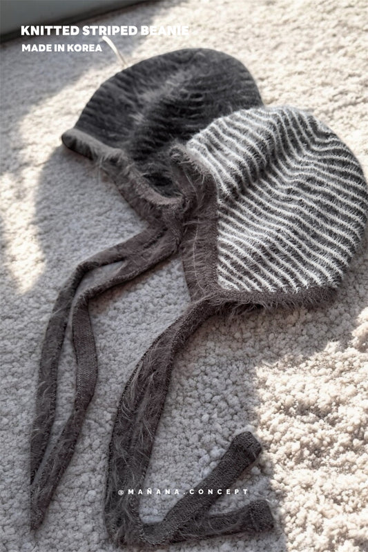 MZ881 KNITTED STRIPED BEANIE