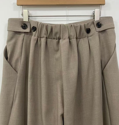 MZ640 PLEATED WAIST BAND STRAIGHT PANTS