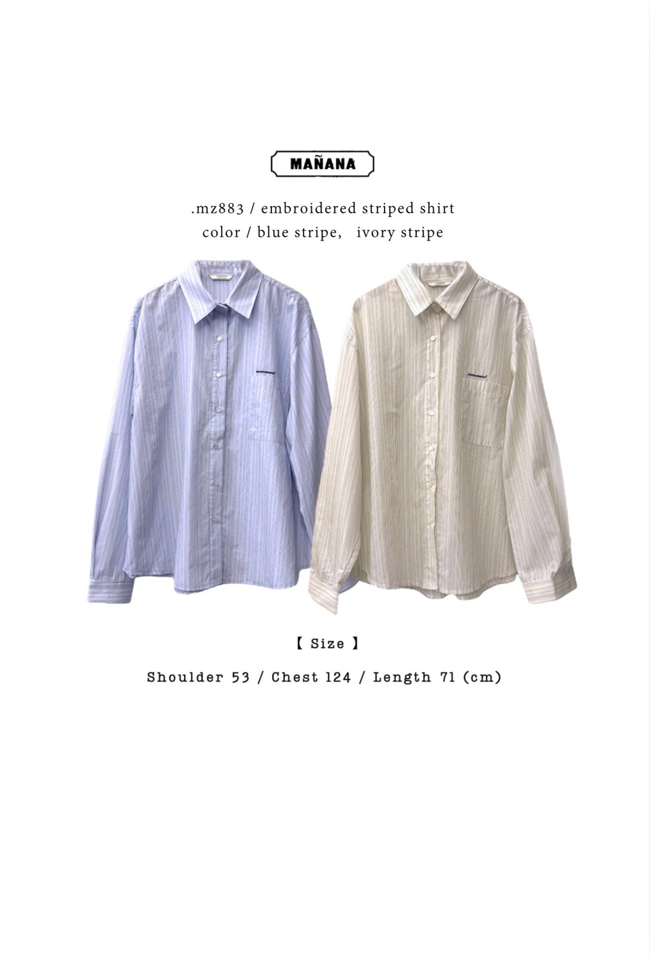 MZ883 EMBROIDERED STRIPED SHIRT