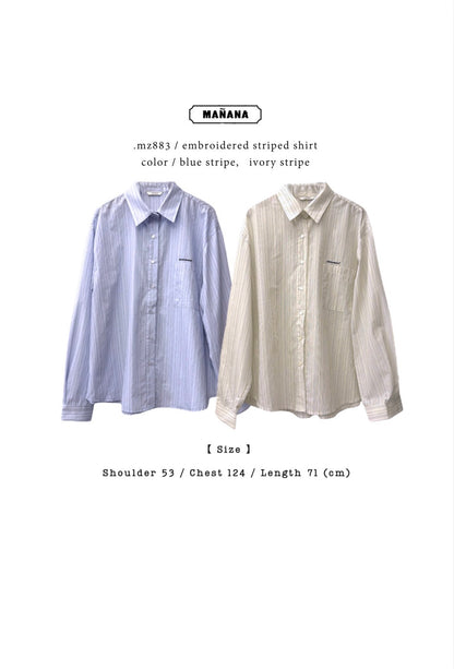 MZ883 EMBROIDERED STRIPED SHIRT