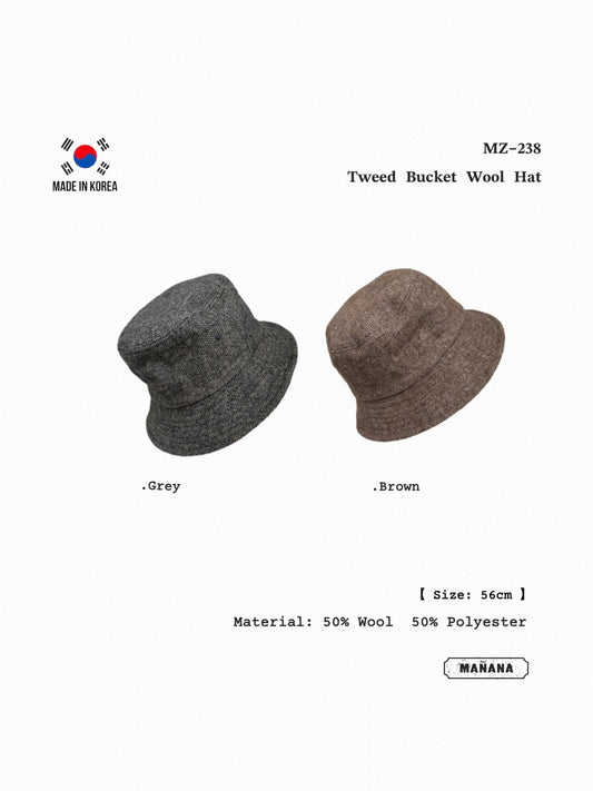 MZ-238 Tweed Bucket Wool Hat