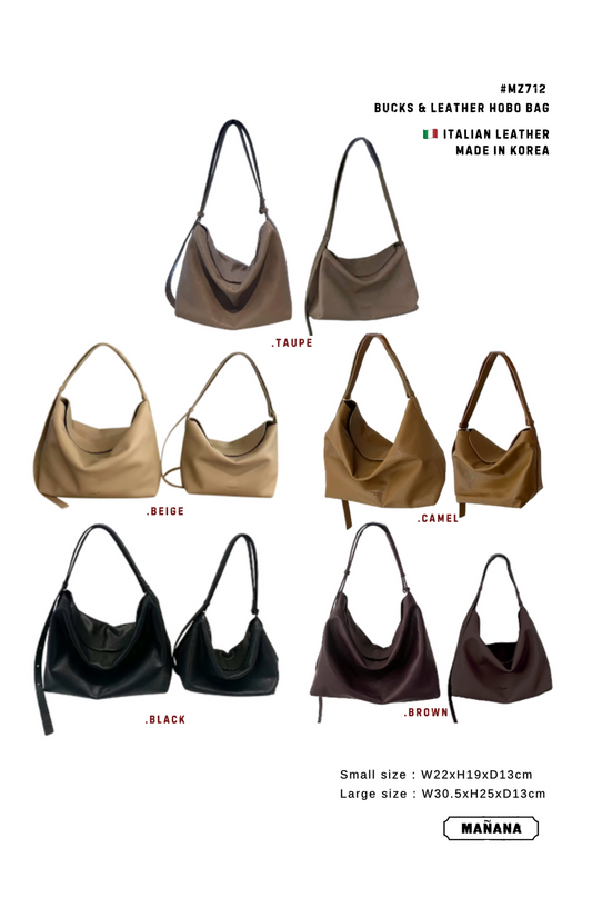 MZ712 BUCKS & LEATHER HOBO BAG