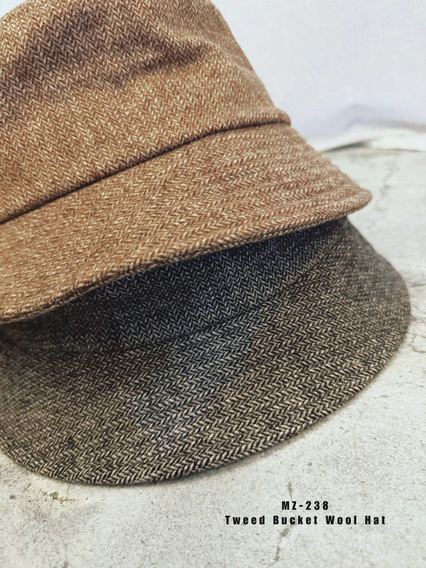 MZ-238 Tweed Bucket Wool Hat