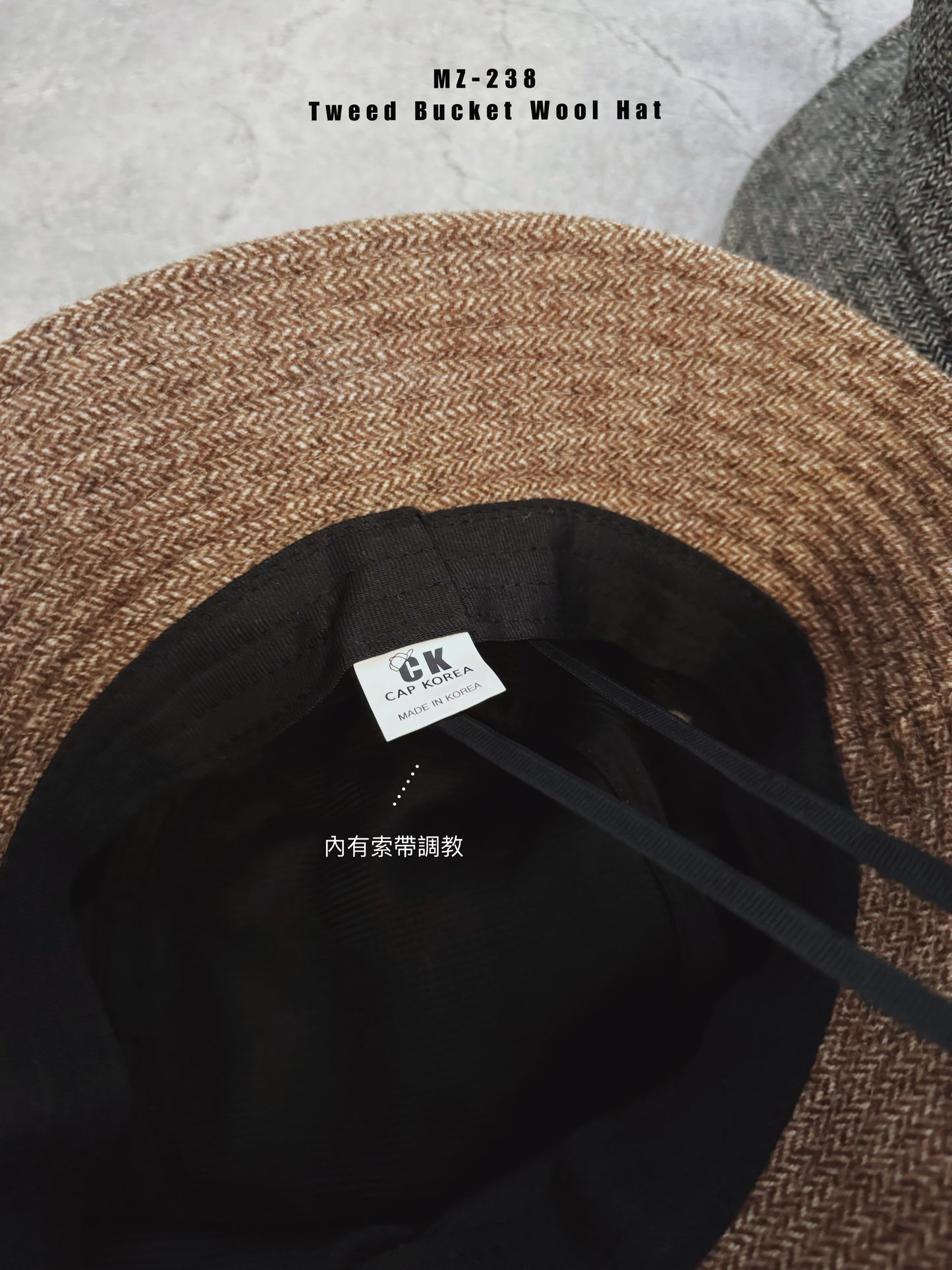 MZ-238 Tweed Bucket Wool Hat