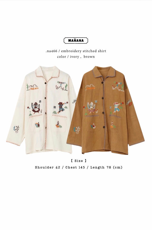 NA466 EMBROIDERY STITCHED SHIRT