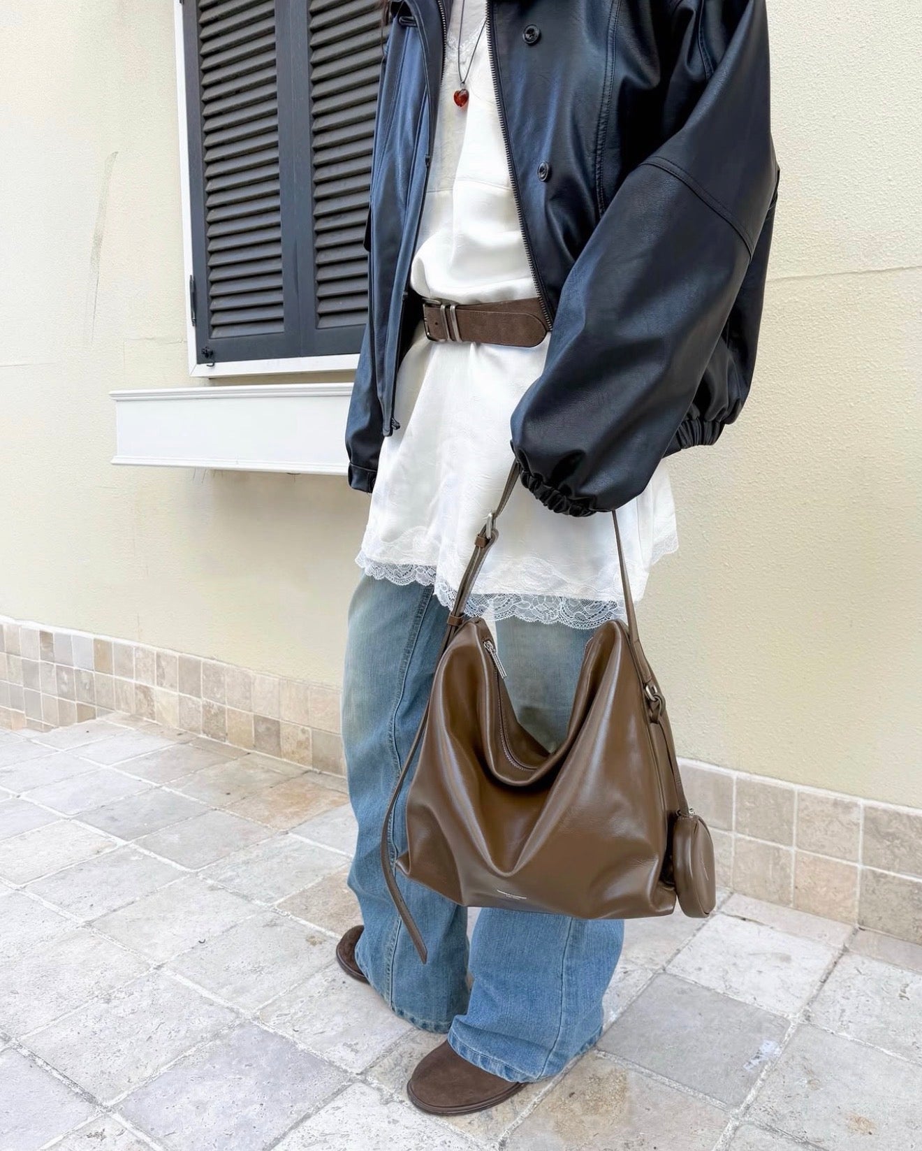 MZ951 ITALIAN HANDMADE LEATHER BOXY HOBO BAG / *9色