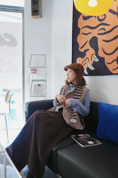 MZ888 STRIPED KNIT SCARF