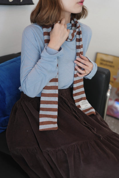 MZ888 STRIPED KNIT SCARF