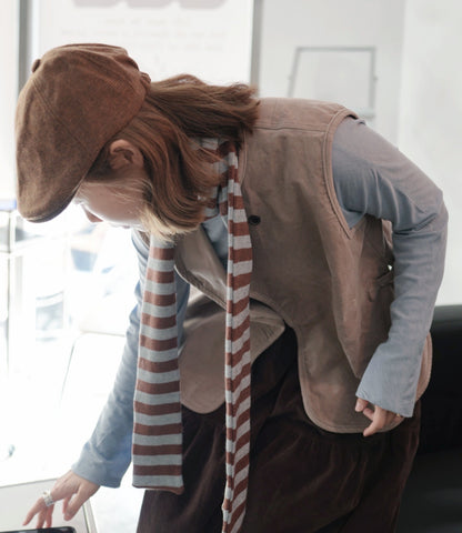 MZ888 STRIPED KNIT SCARF