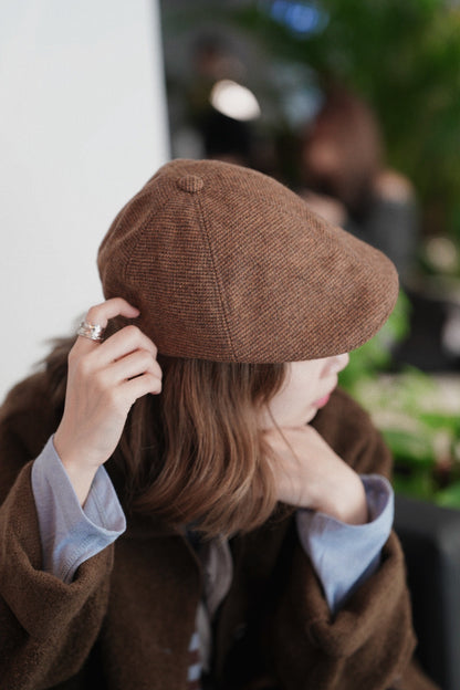 MZ891 VINTAGE WOOL BLEND FLAT CAP