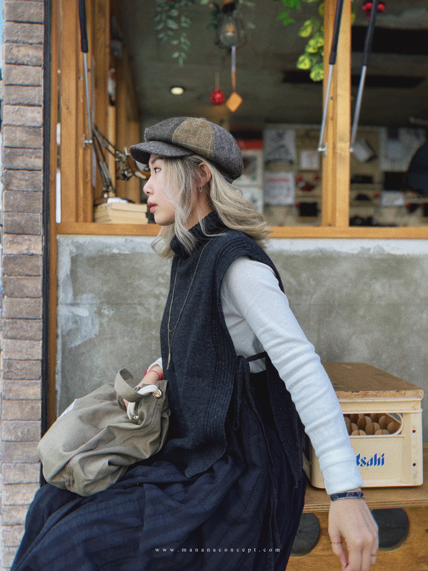 MZ267 Sleeveless Wool Knit Top