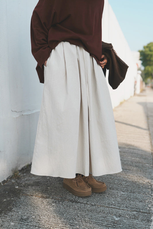 CA676 Striped Crepe Skirt