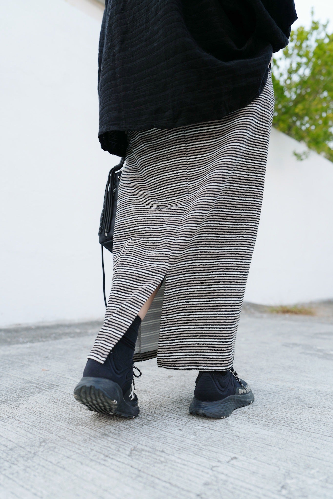 CA678 Striped Maxi Long Skirt