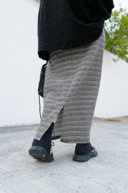 CA678 Striped Maxi Long Skirt