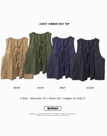 CA637 RIBBON VEST TOP