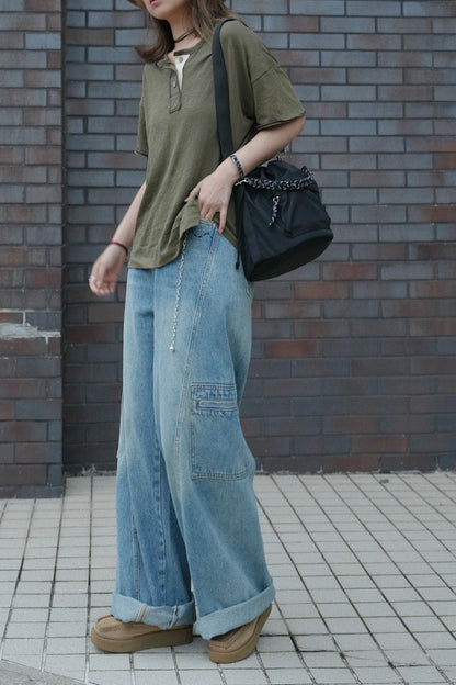 NA439 2WAY DRAWSTRING BUCKET BAG