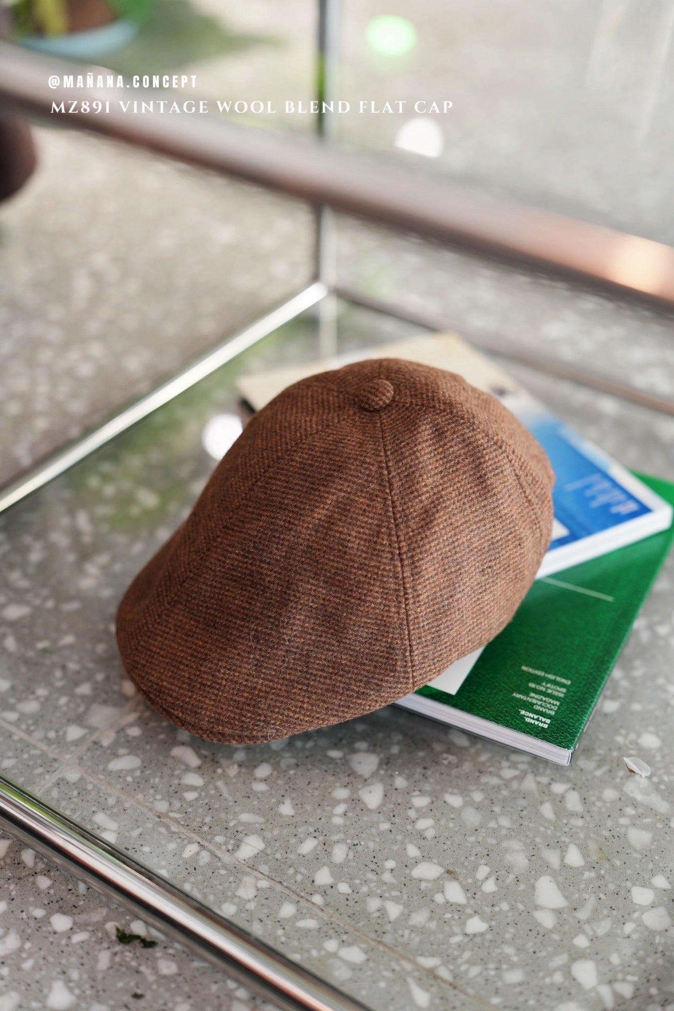 MZ891 VINTAGE WOOL BLEND FLAT CAP