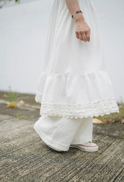 CA642 SOFT GAUZE WIDE LEG PANTS