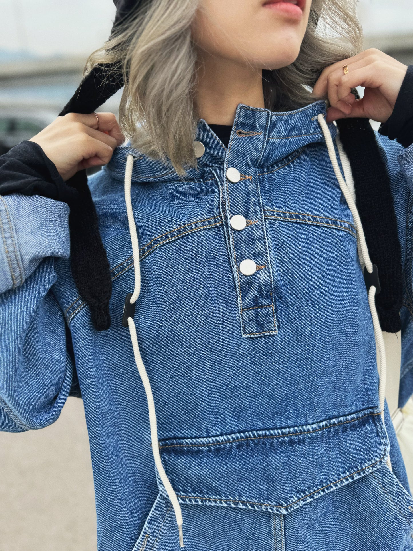 MZ-241 Oversized Denim Hoodie