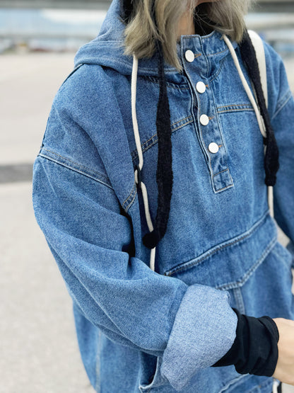 MZ-241 Oversized Denim Hoodie