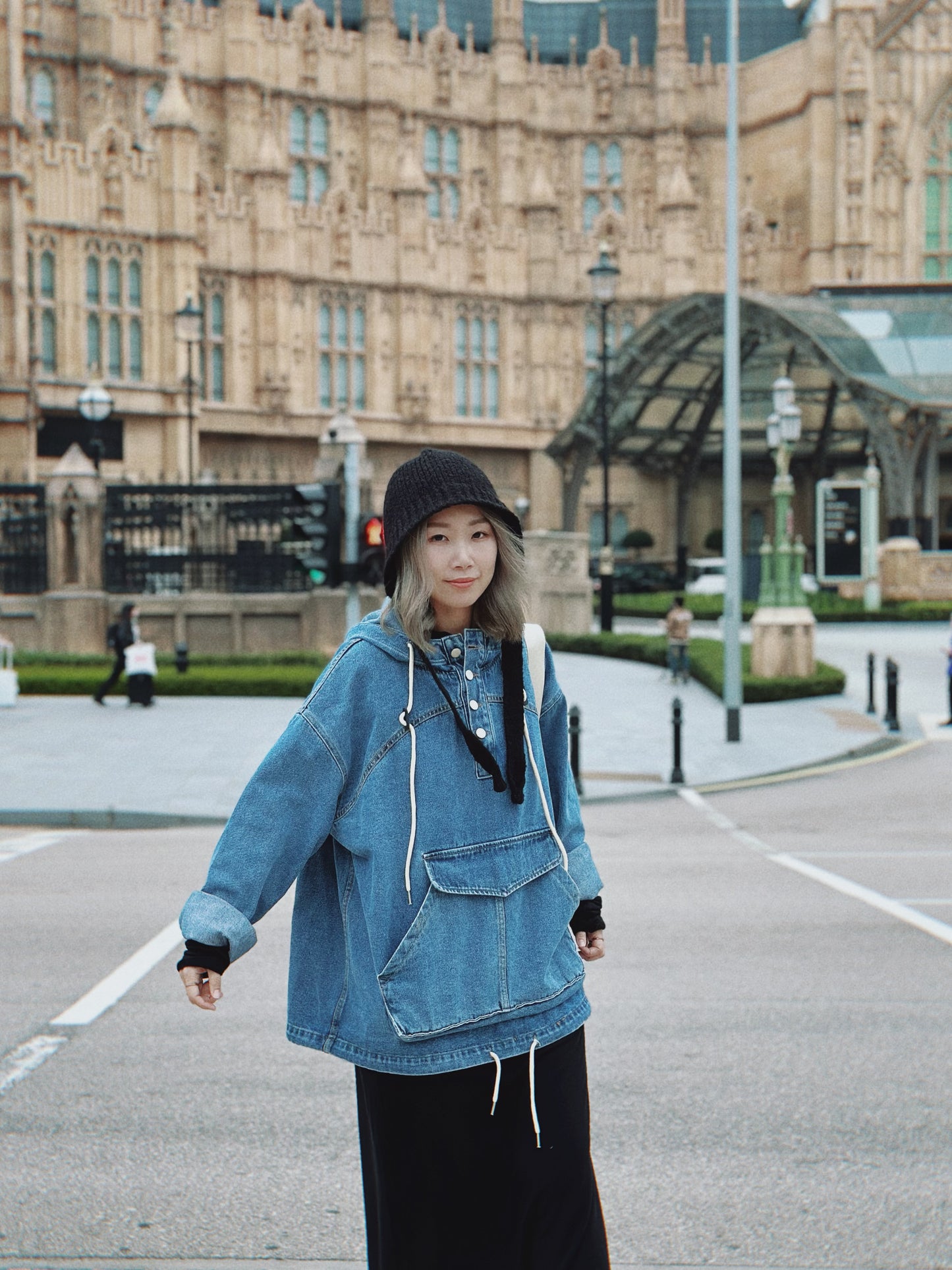 MZ-241 Oversized Denim Hoodie