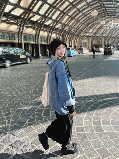 MZ-241 Oversized Denim Hoodie