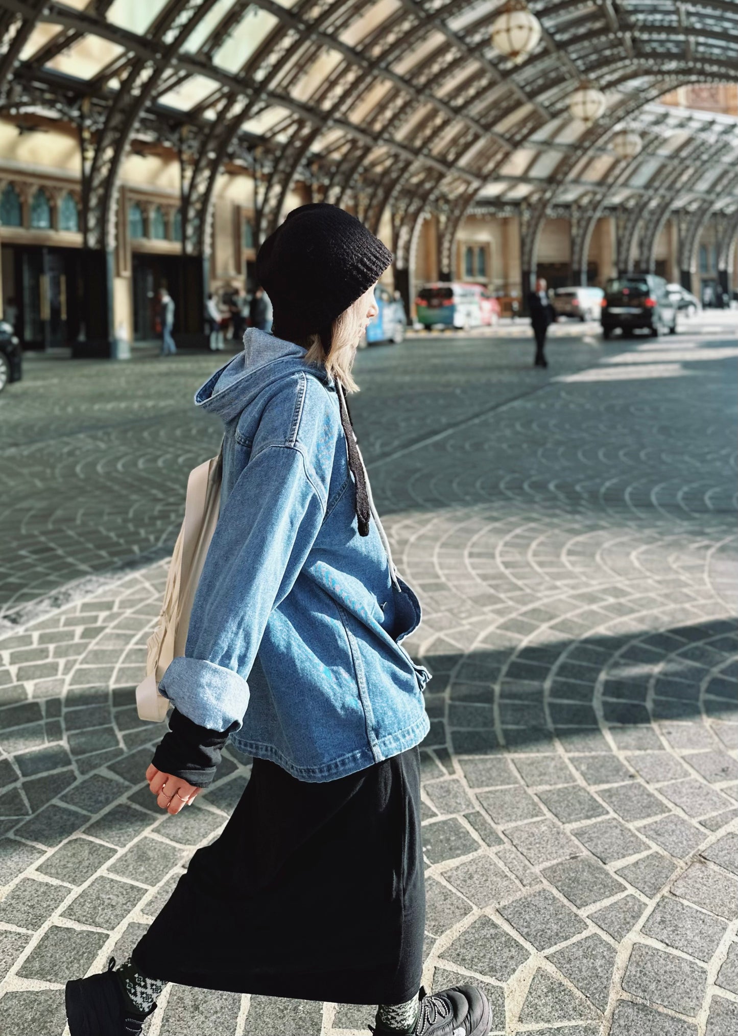 MZ-241 Oversized Denim Hoodie
